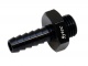 Sytec Alloy Straight Fuel Union Male/Male (Black) 14x1.5 - 8mm Push On